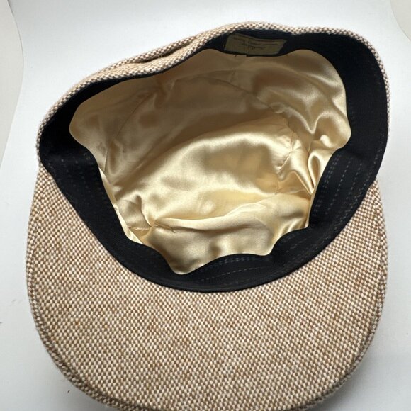 Vintage Tan Ambler Flat Top Cap Hat Cotton Twill OSFA GR47 - Picture 4 of 5